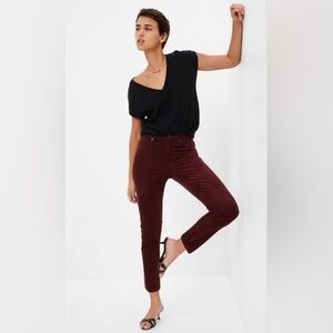 Gap Vintage Slim High Rise Burgundy Red Corduroy Pants